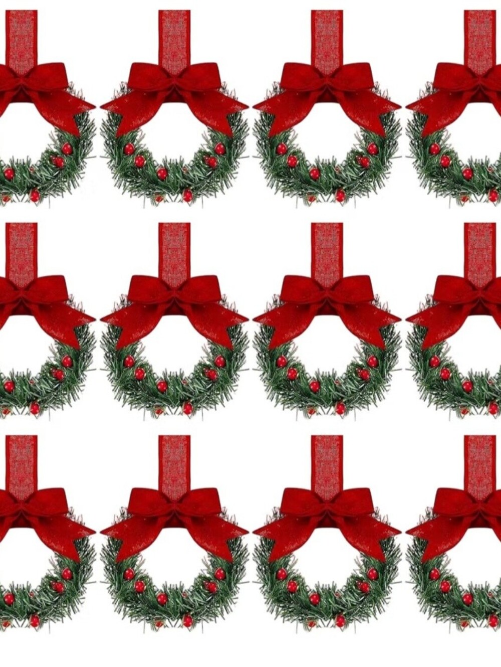 12 Pack Mini Christmas Wreaths for Cabinets